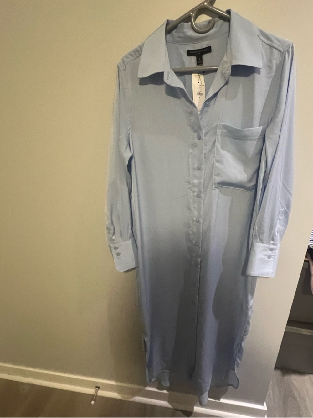 Banana Republic Light Blue Long Sleeve Shirt Dress